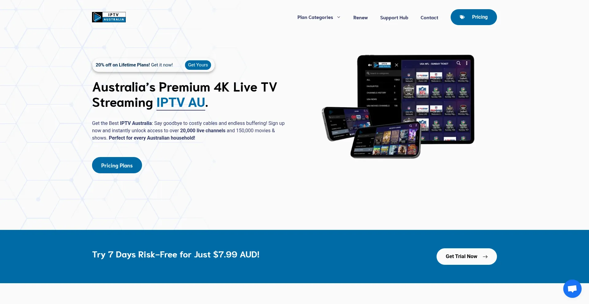Website screenshot of Iptvau.com