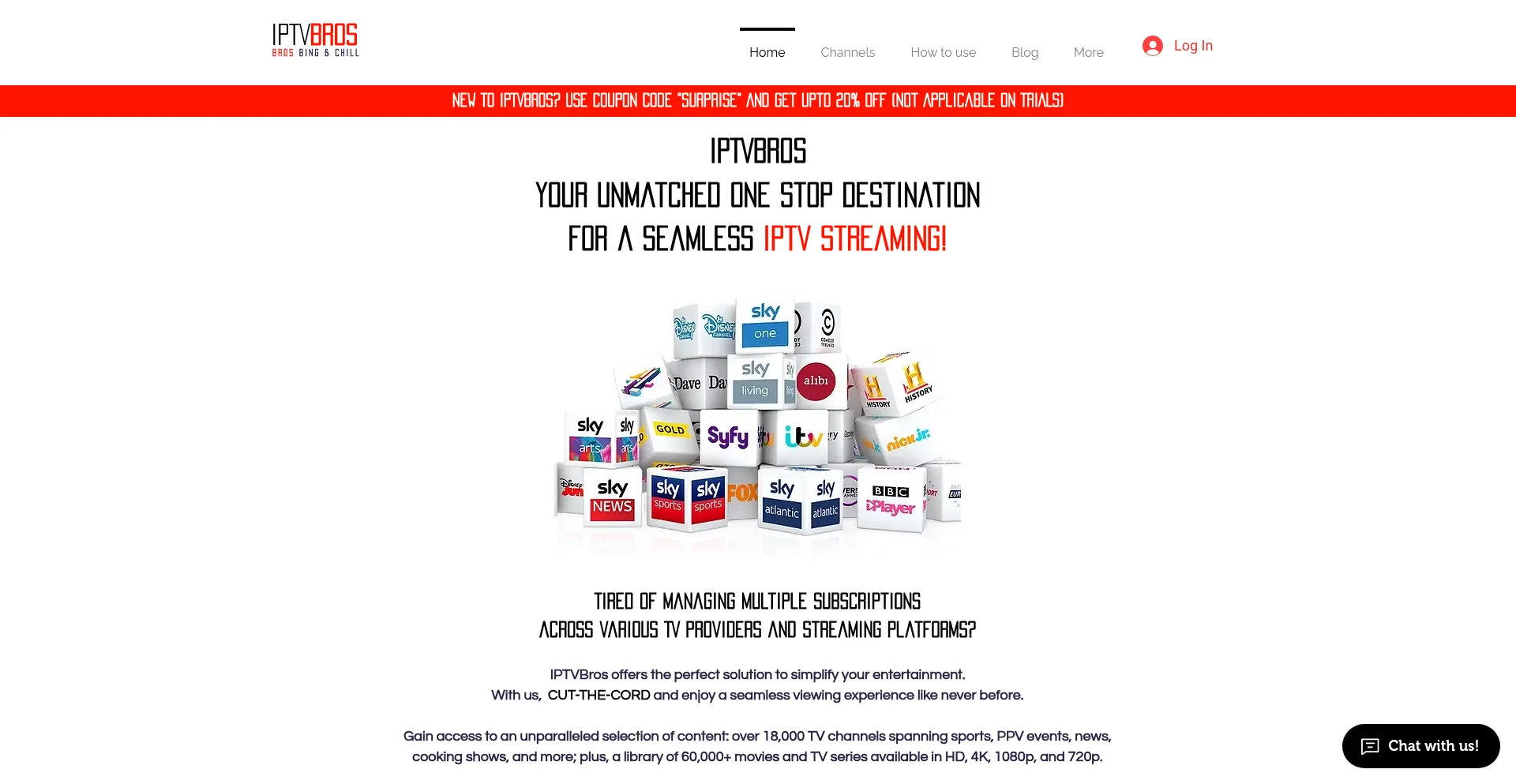 Website screenshot of Iptvbros.com