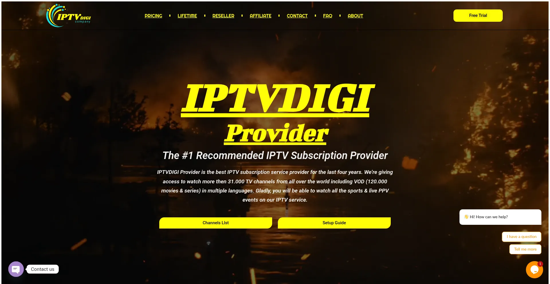 Website screenshot of Iptvdigi.com