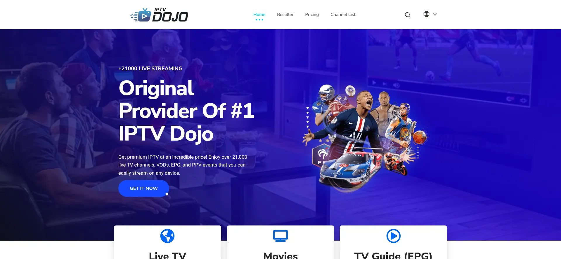 Website screenshot of Iptvdojo.online