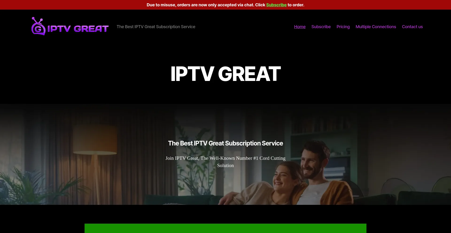 Website screenshot of Iptvgreat.net