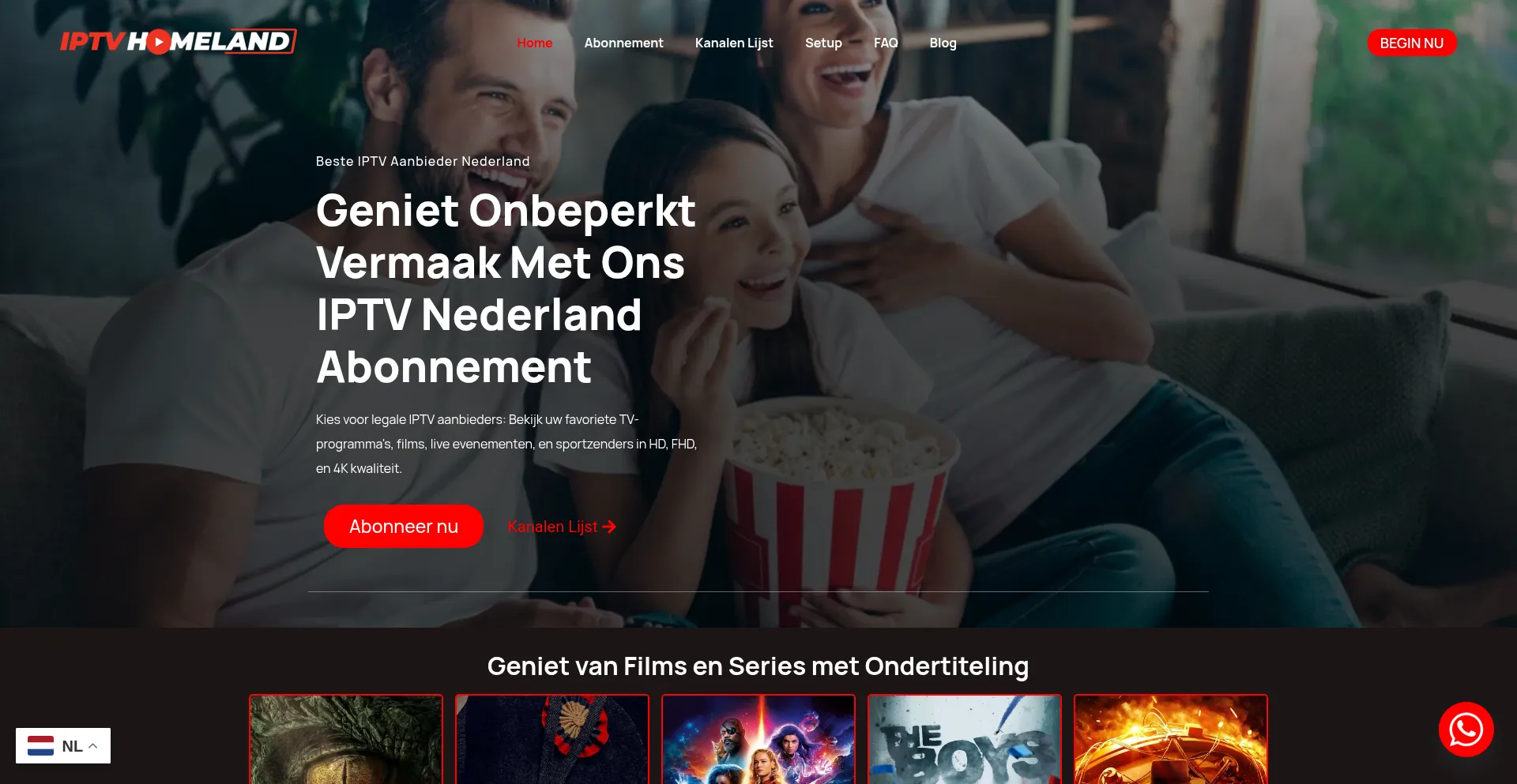 Website screenshot of Iptvhomeland.com