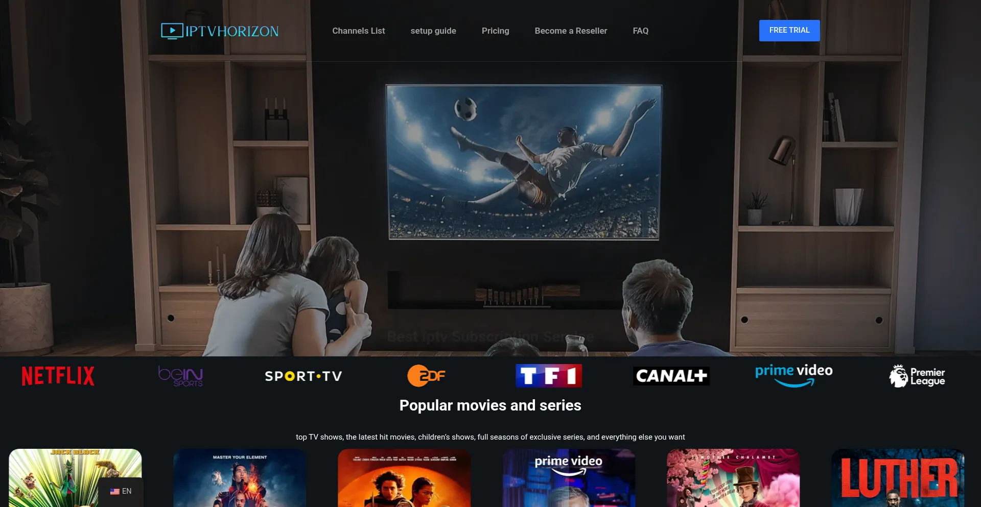 Website screenshot of Iptvhorizon.com