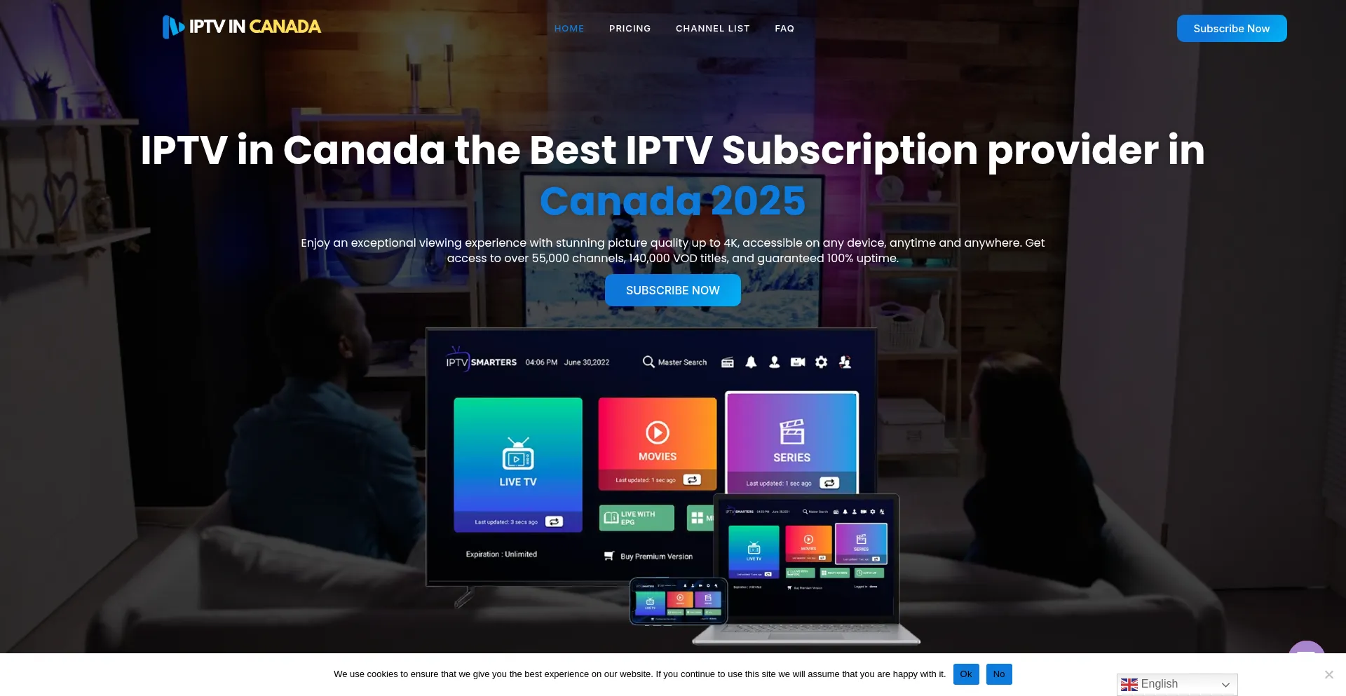 Website screenshot of Iptvincanada.tv