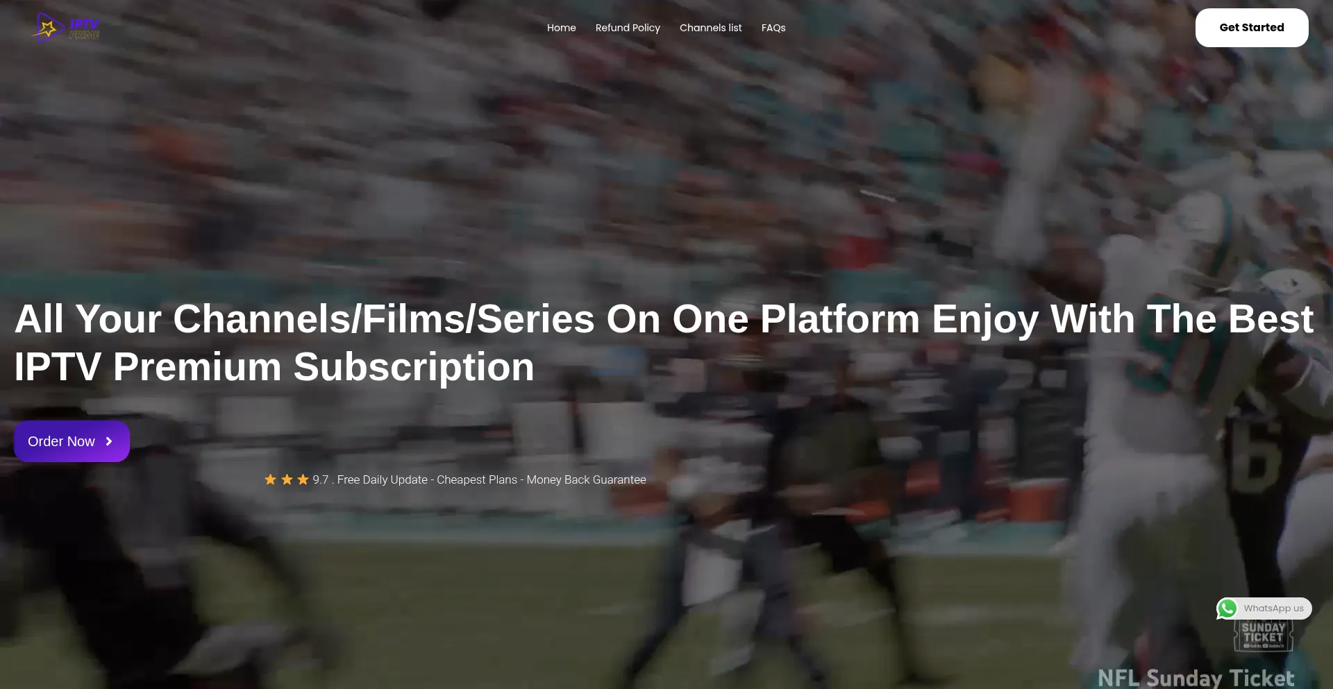 Website screenshot of Iptvprime4u.com