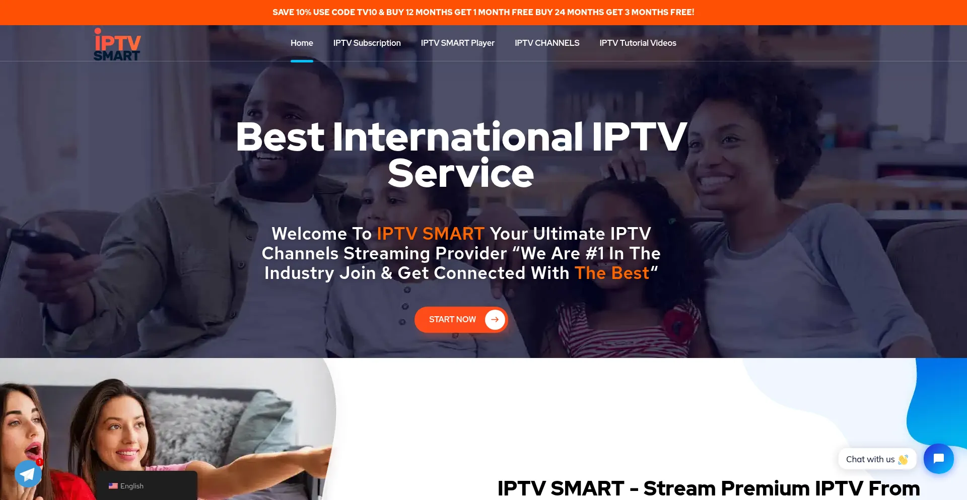 Website screenshot of Iptvsmart.io