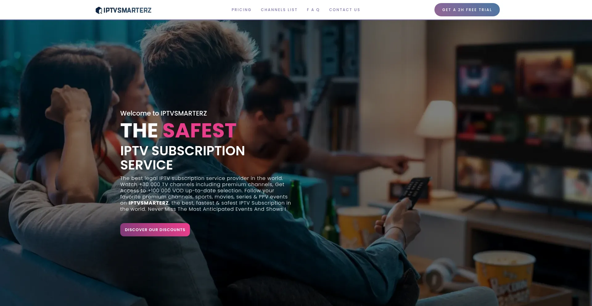 Website screenshot of Iptvsmarterz.com
