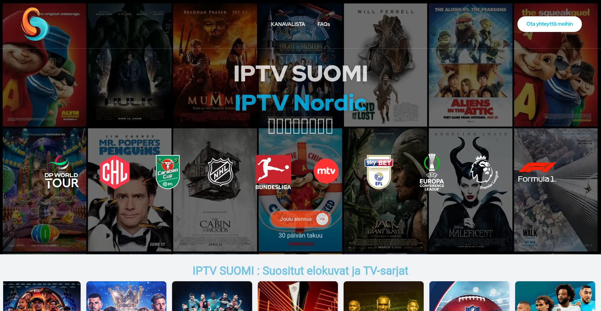 Website screenshot of Iptvsuomi4k.fi