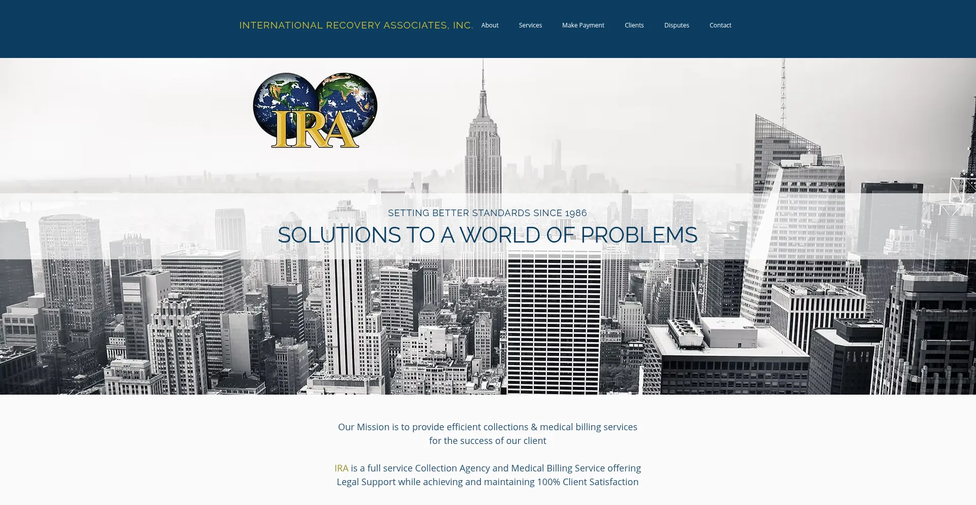 Website screenshot of Iraweb.com