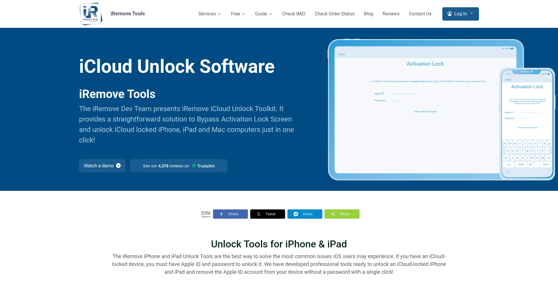 Website screenshot of Iremove.tools