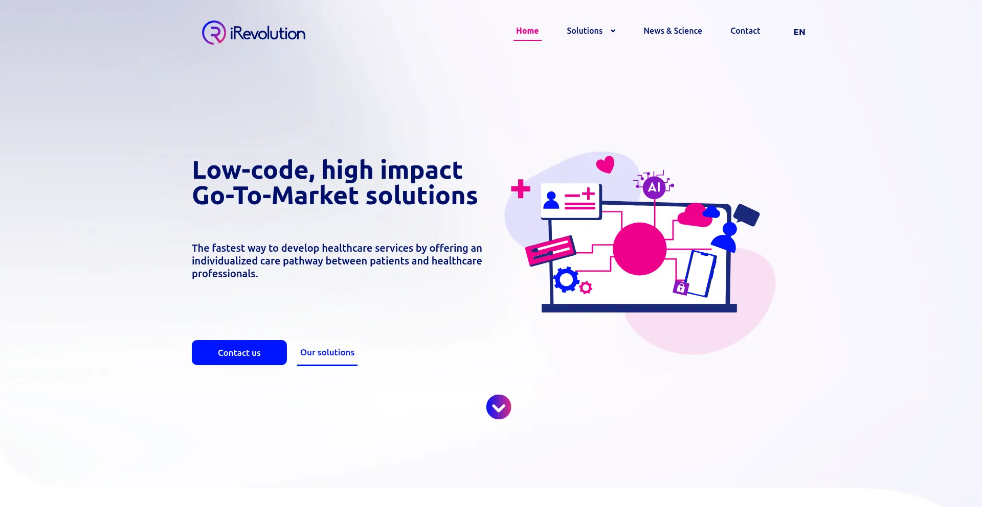 Website screenshot of Irevolution.com