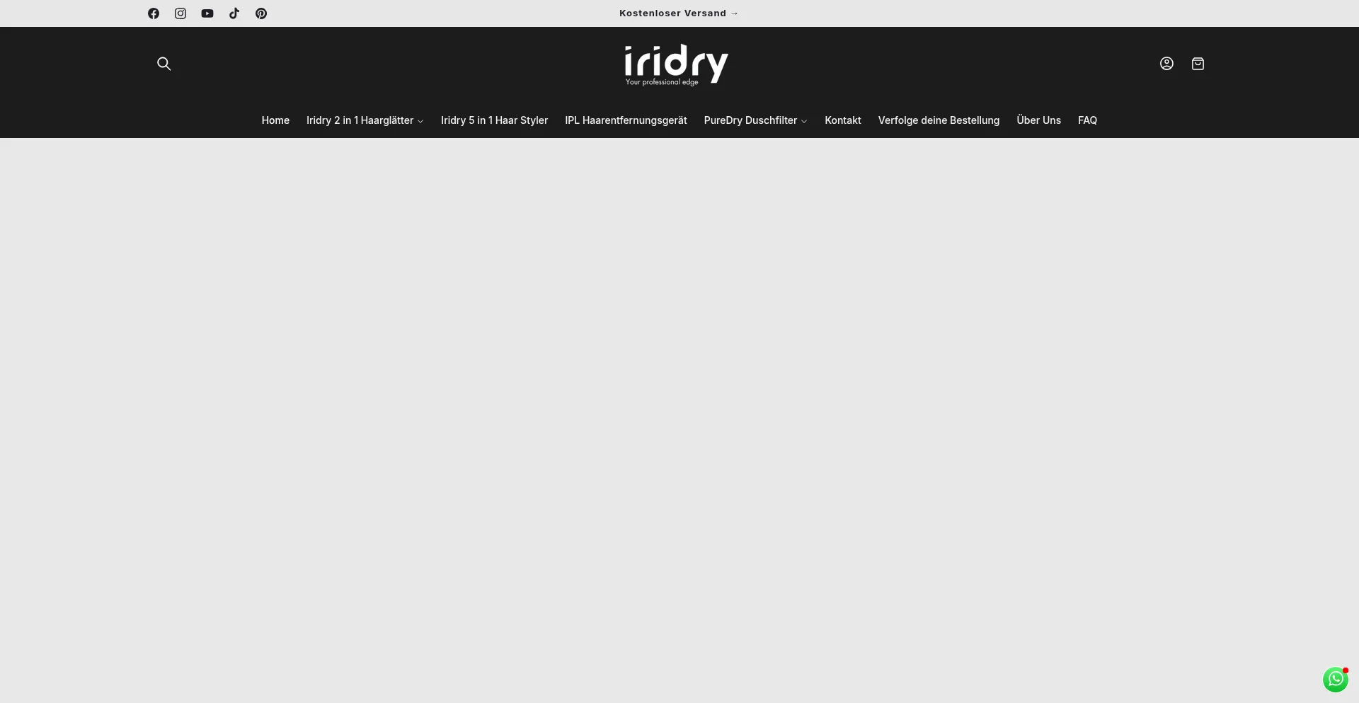 Website screenshot of Iridry.de