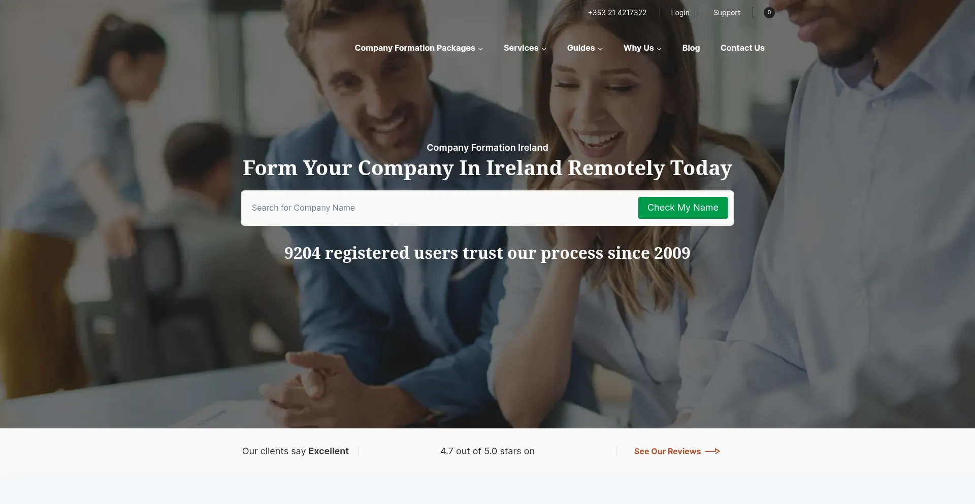 Website screenshot of Irishformations.ie