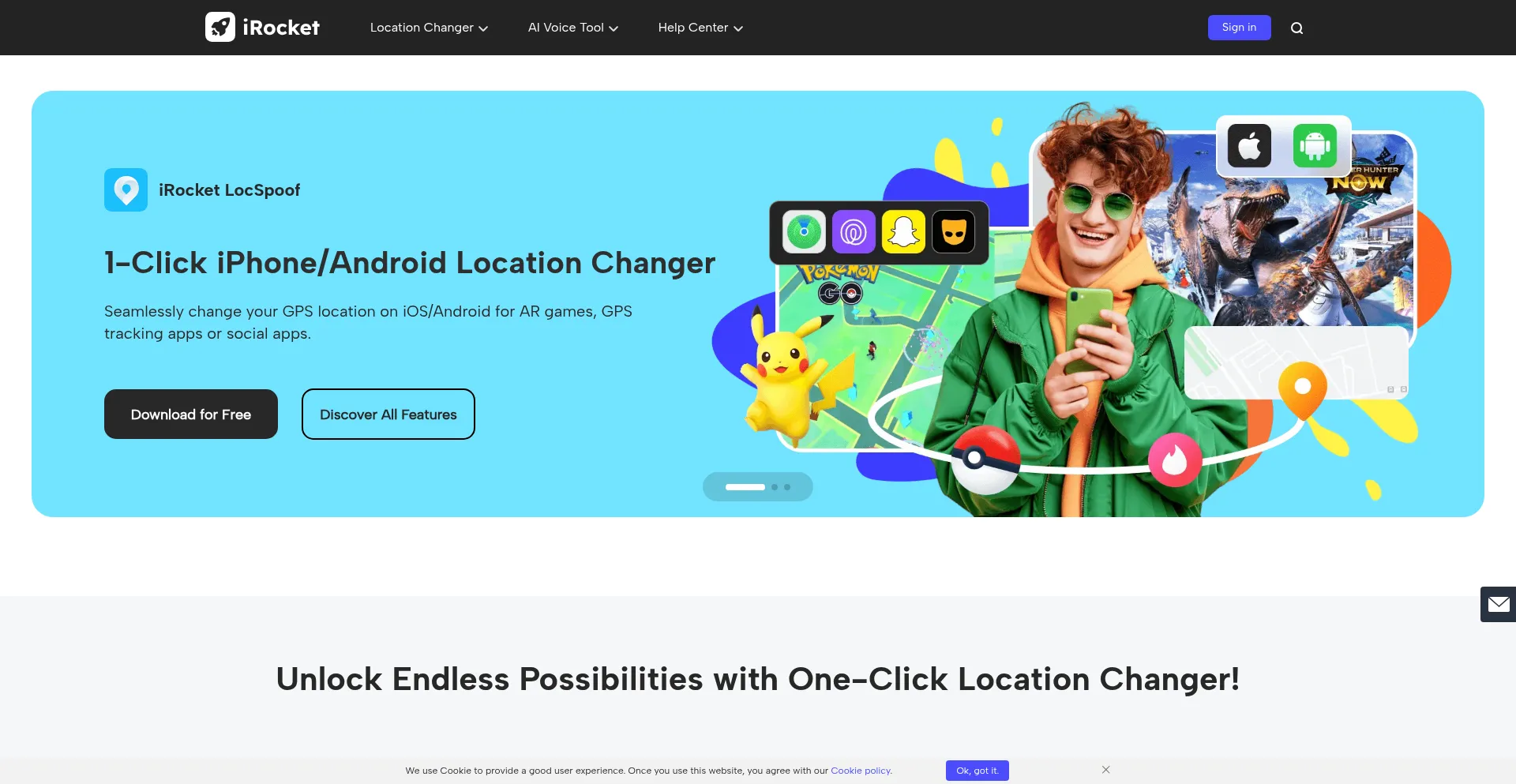 Website screenshot of Irocketx.com