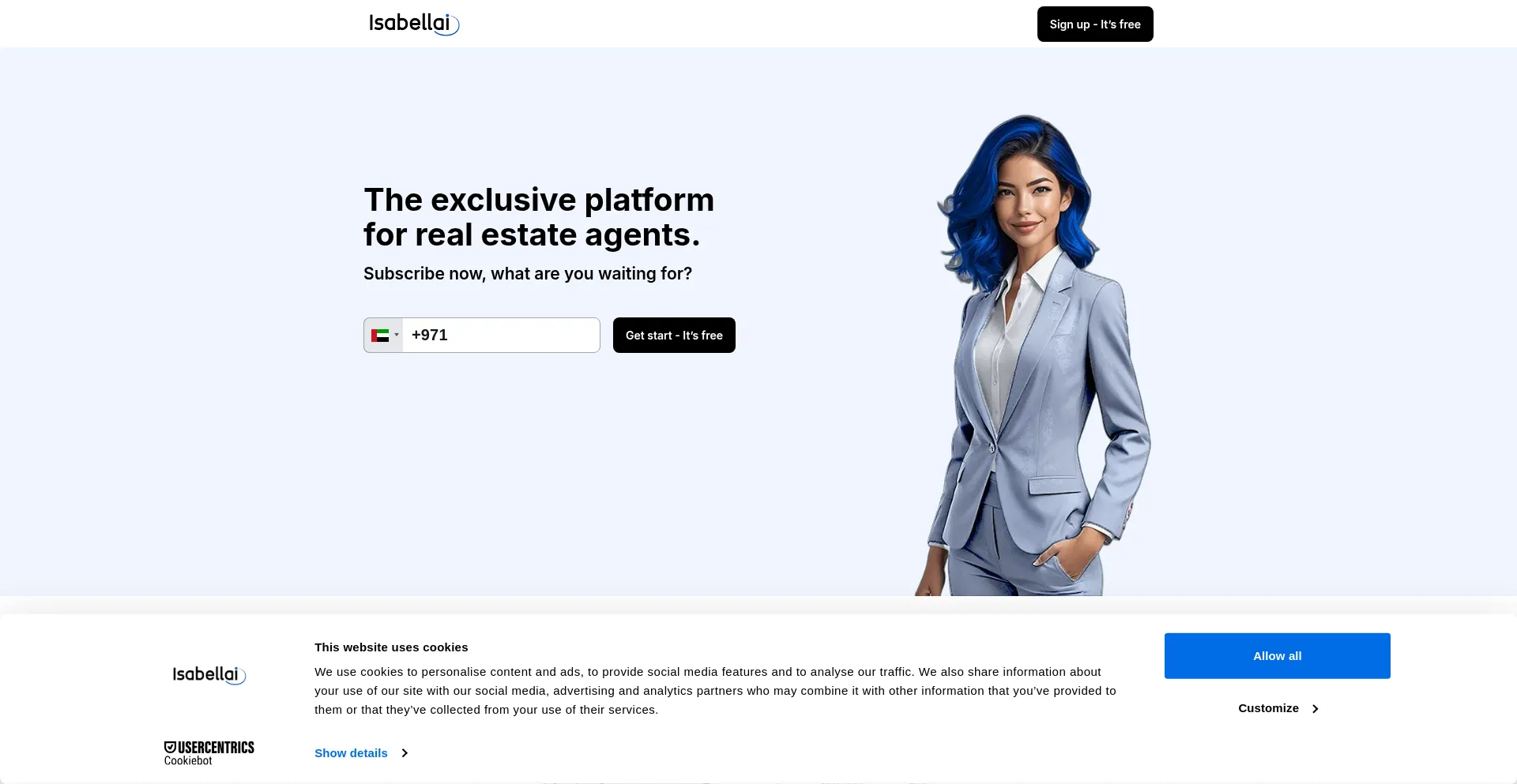 Website screenshot of Isabellai.com