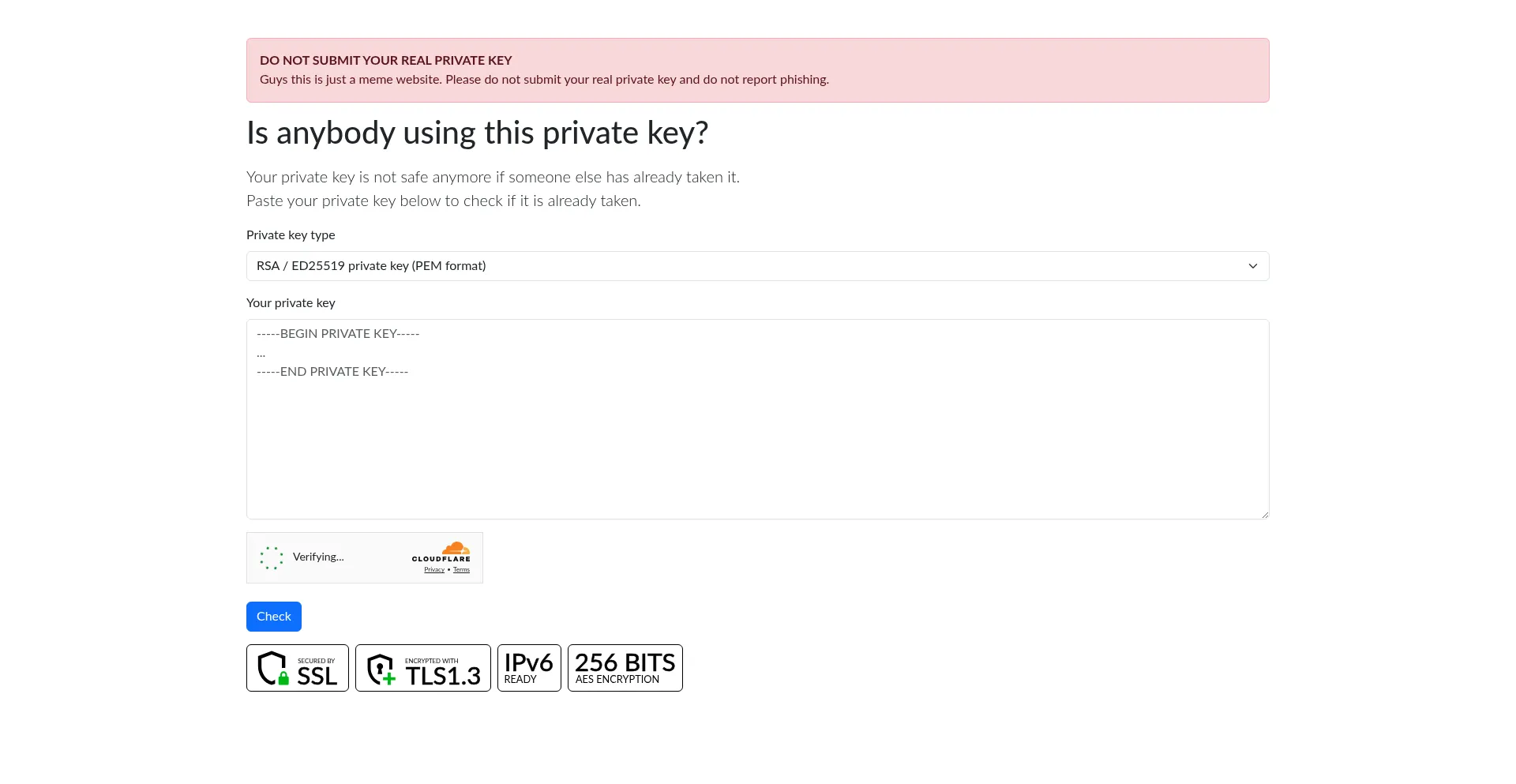 Is Isanybodyusingthisprivatekey.com Safe?
