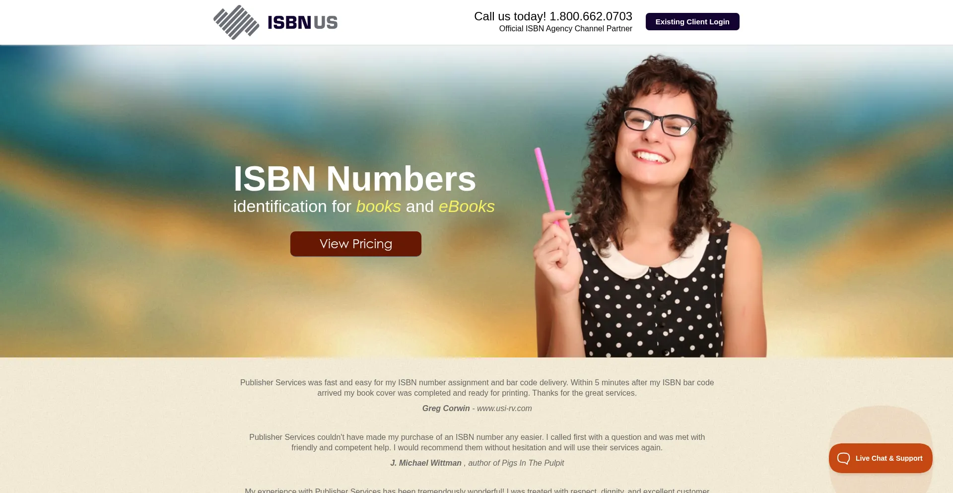 Website screenshot of Isbn-us.com