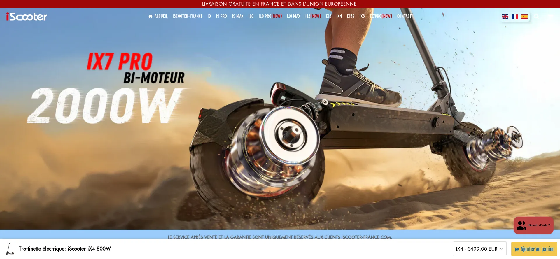 Website screenshot of Iscooter-france.com
