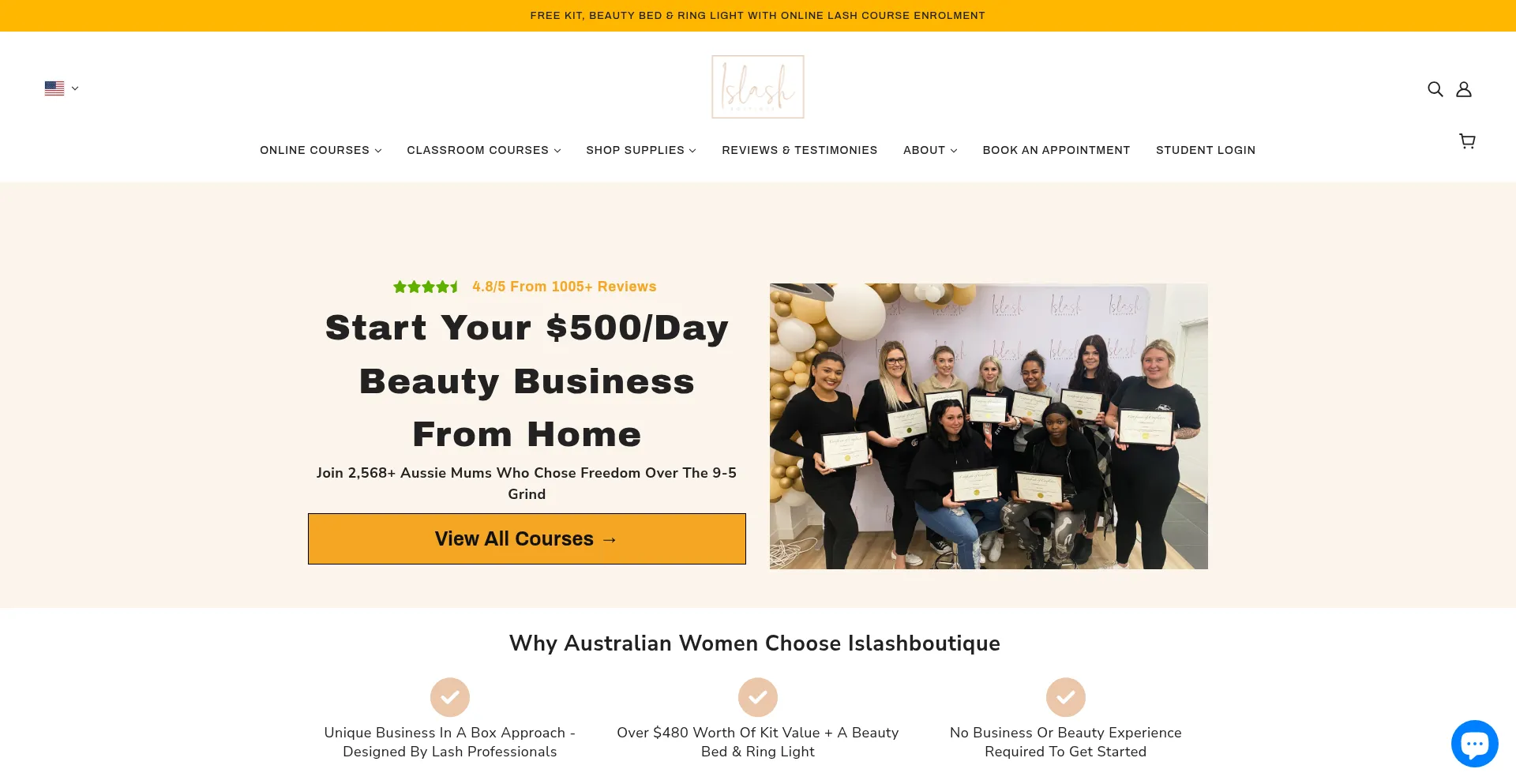Website screenshot of Islashboutique.com