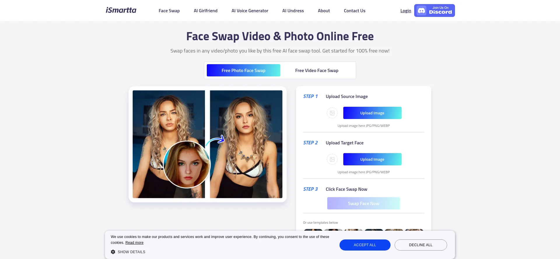 Website screenshot of Ismartta.com