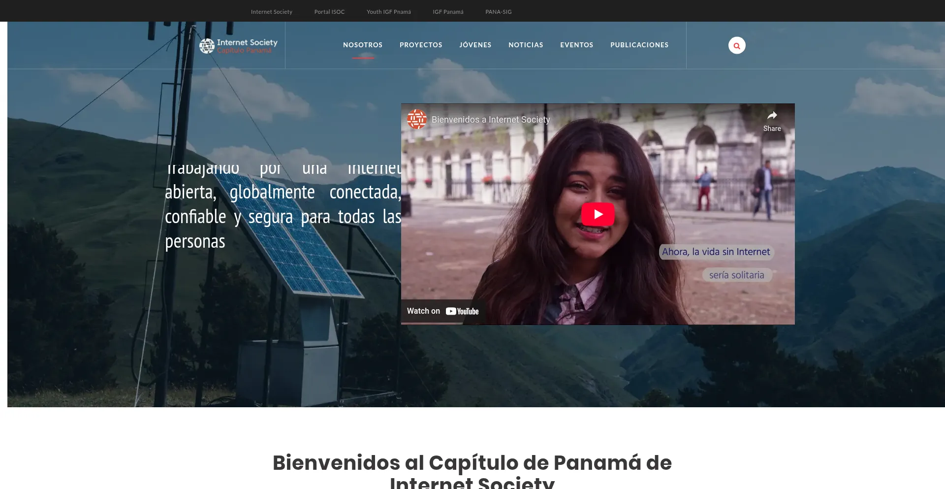 Website screenshot of Isoc.org.pa