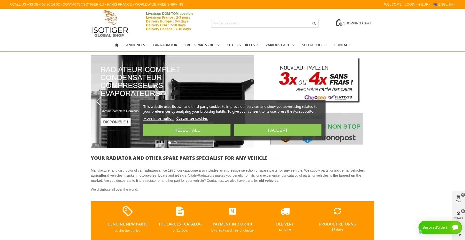 Website screenshot of Isotiger.eu