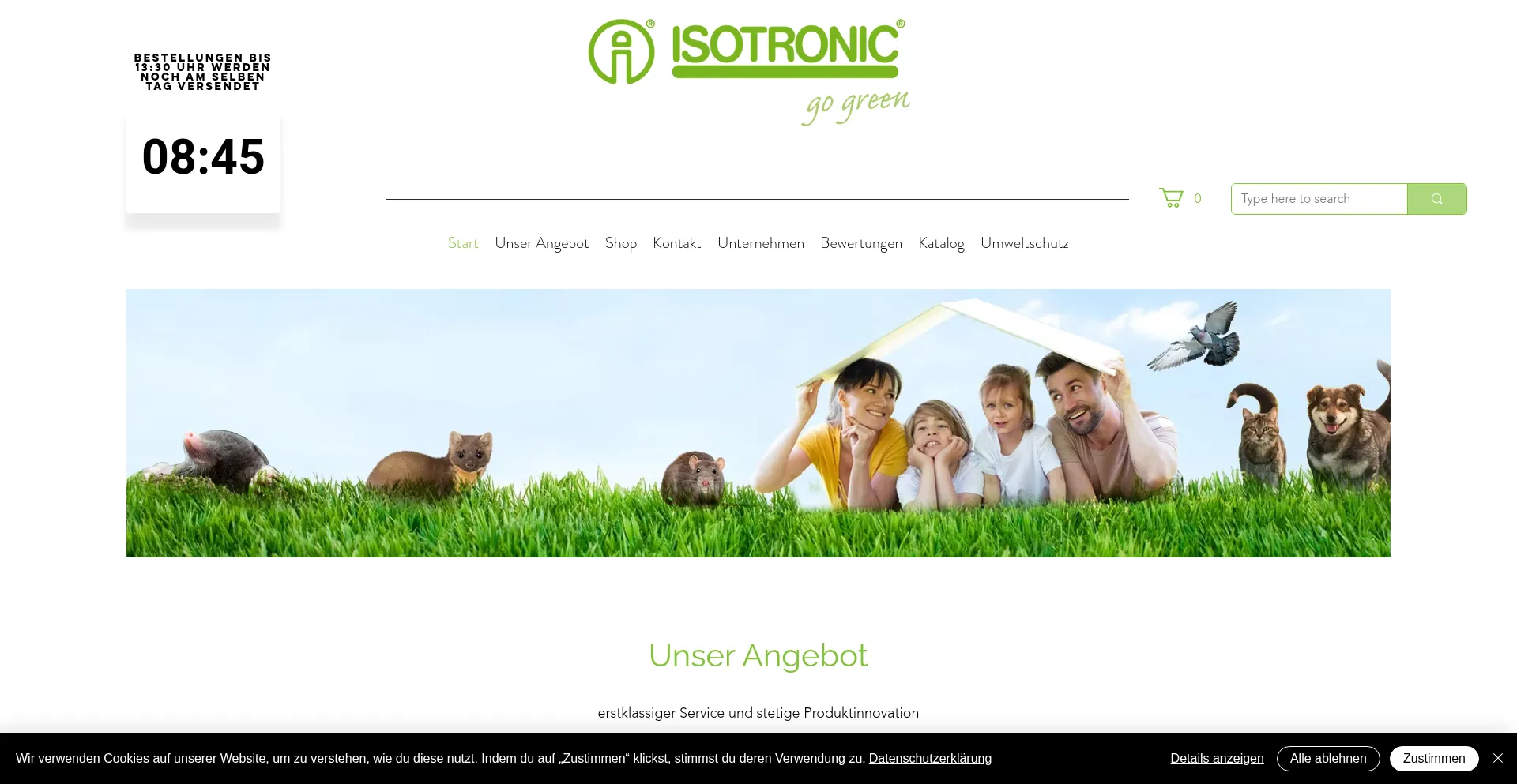 Website screenshot of Isotronic24.de