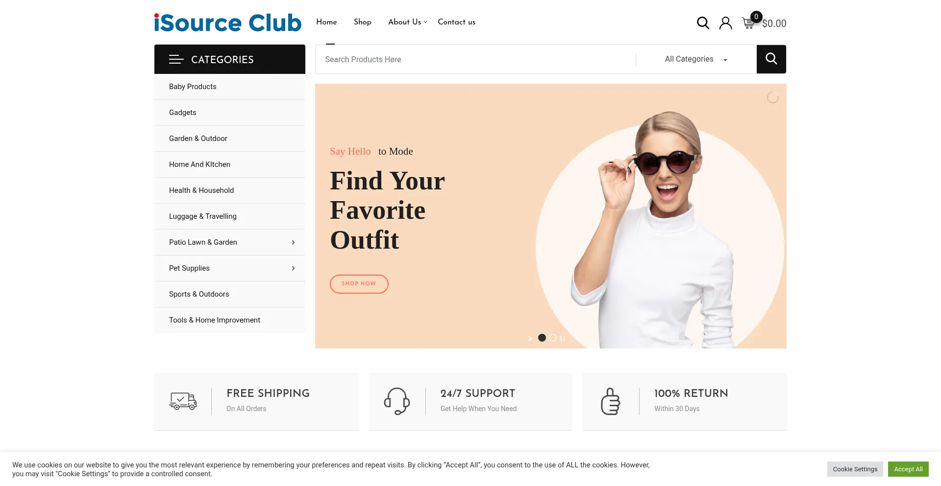 Website screenshot of Isourceclub.com