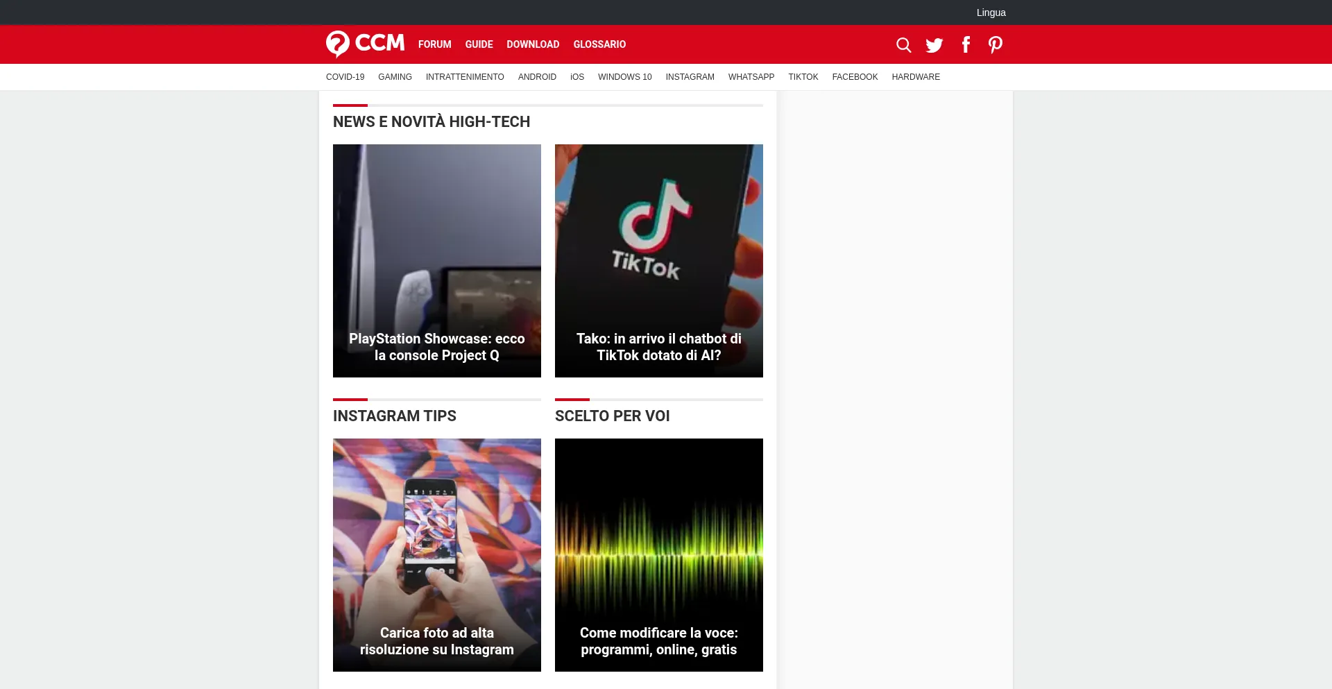 Website screenshot of It.ccm.net