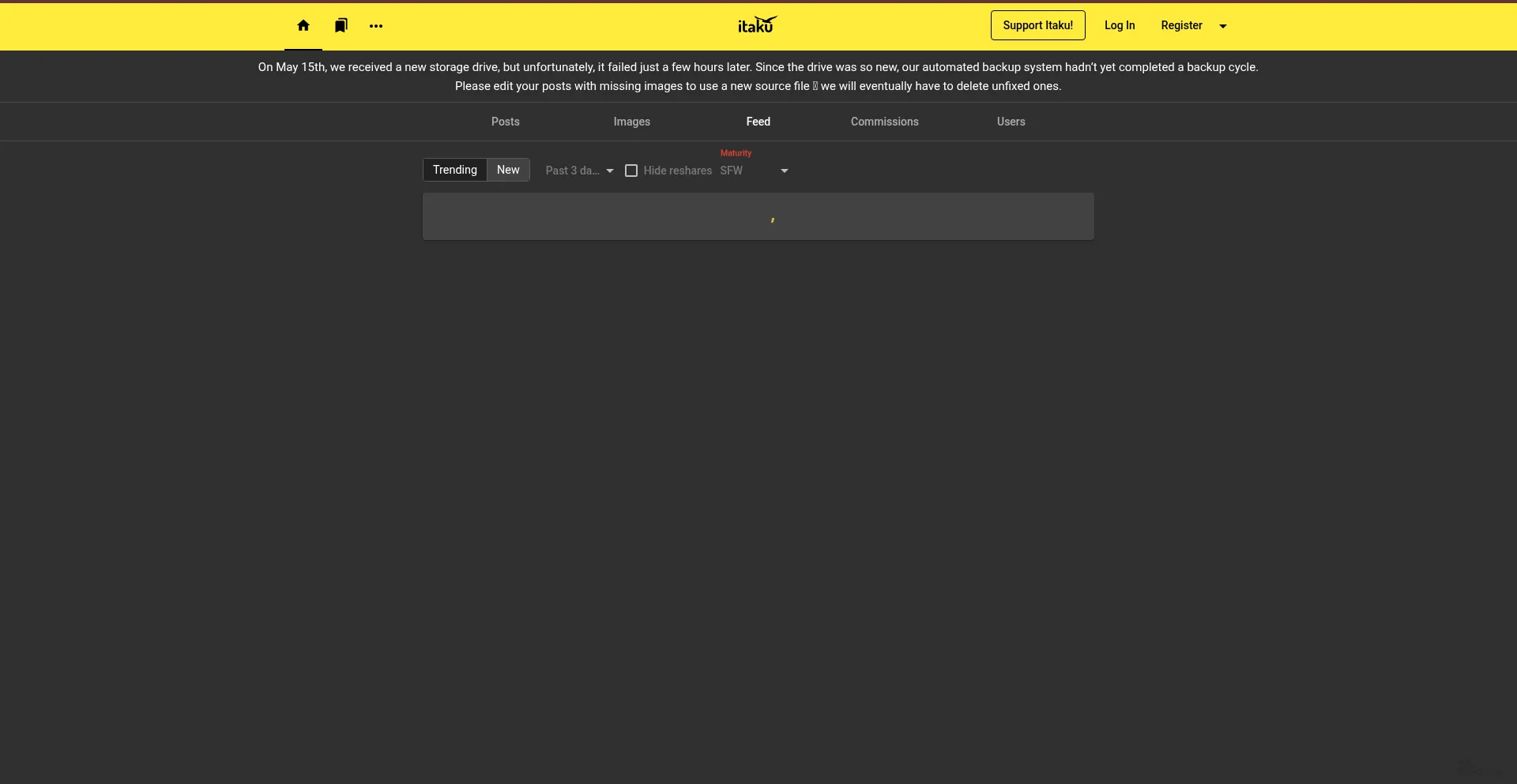 Website screenshot of Itaku.ee