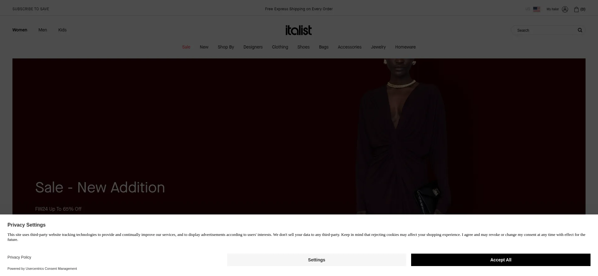 Website screenshot of Italist.com