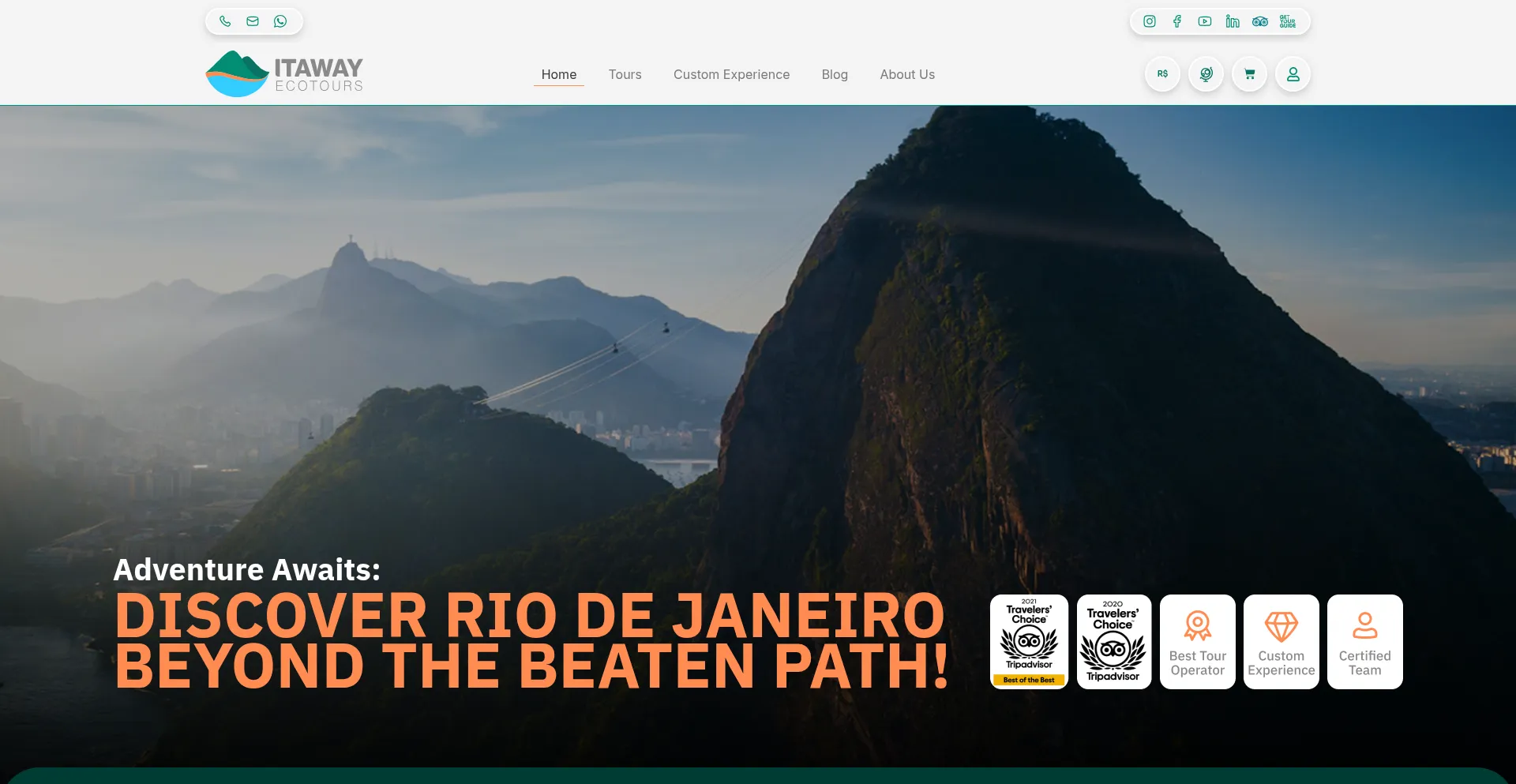 Website screenshot of Itawayecotours.com