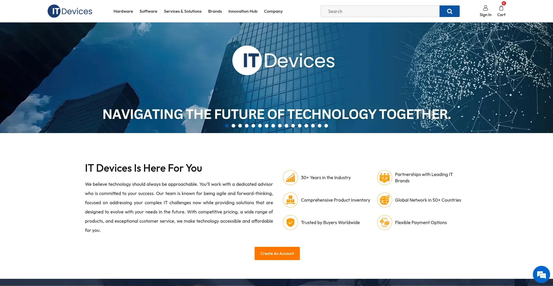 Website screenshot of Itdevicesonline.com