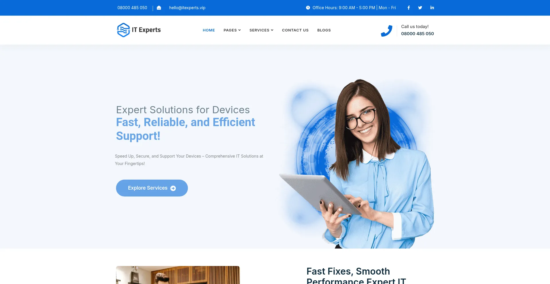 Website screenshot of Itexperts.vip