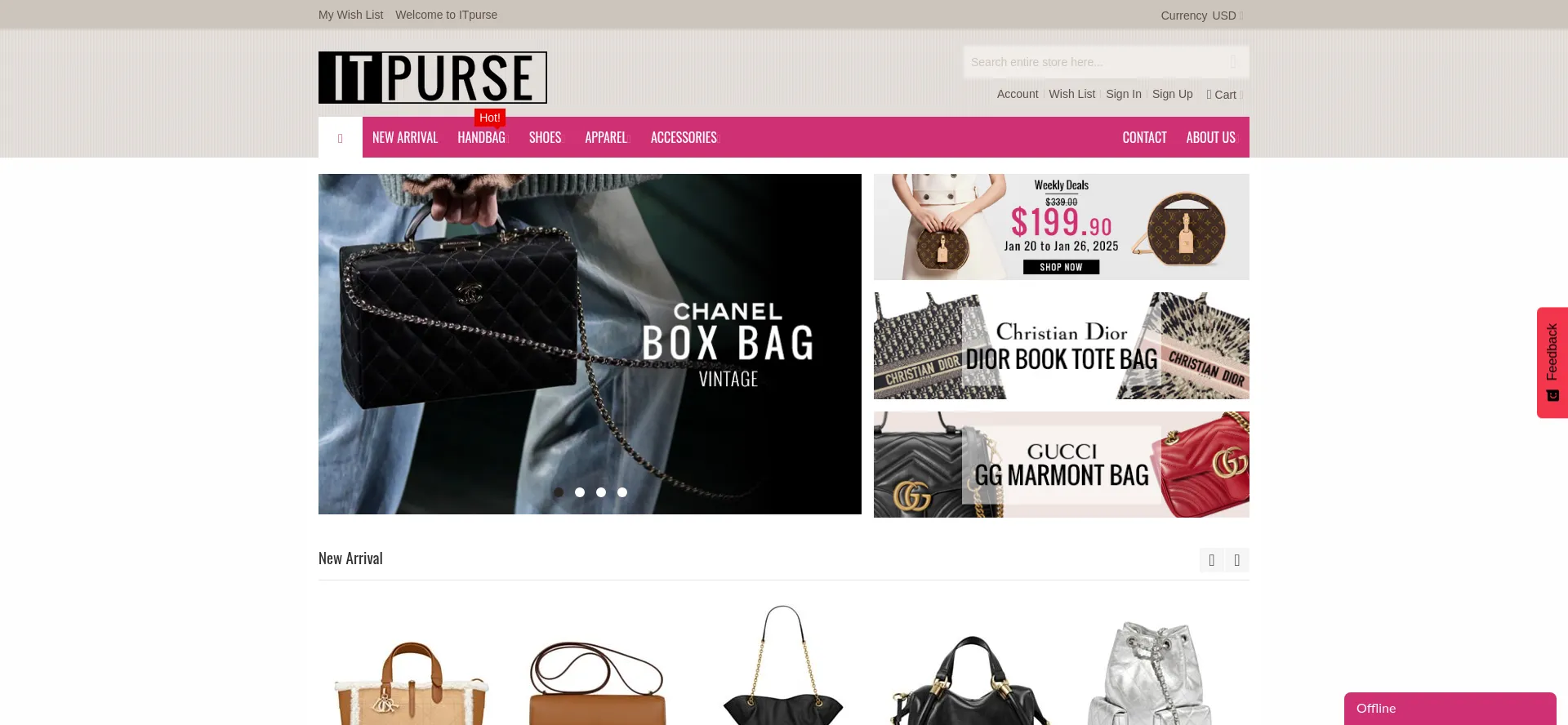 Website screenshot of Itpurse.cn