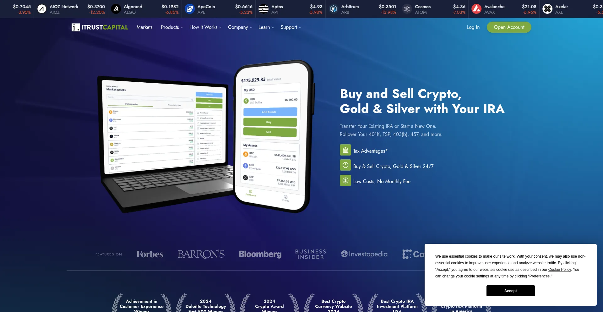 Website screenshot of Itrustcapital.com