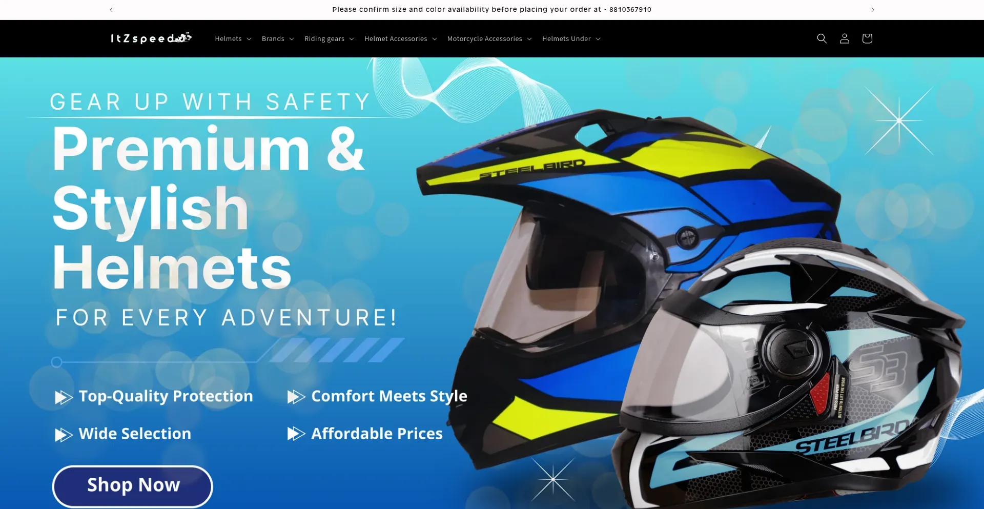 Website screenshot of Itzspeed.com