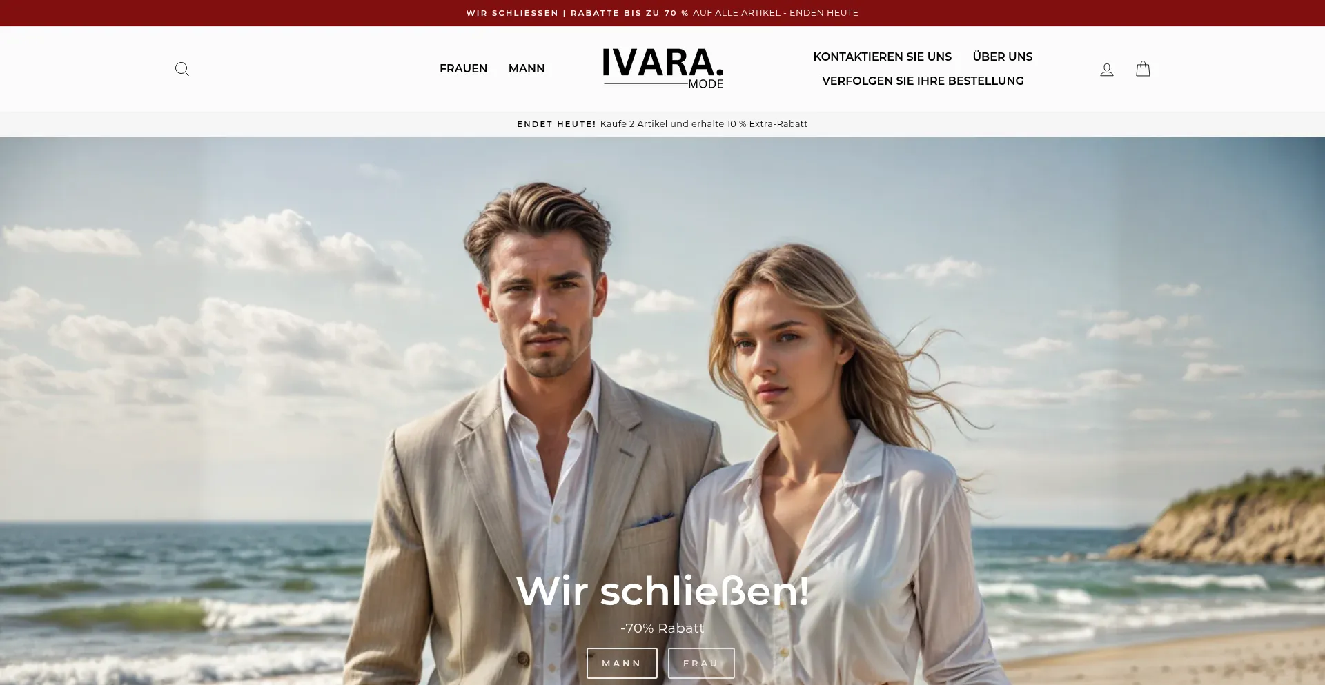 Website screenshot of Ivaramode.com