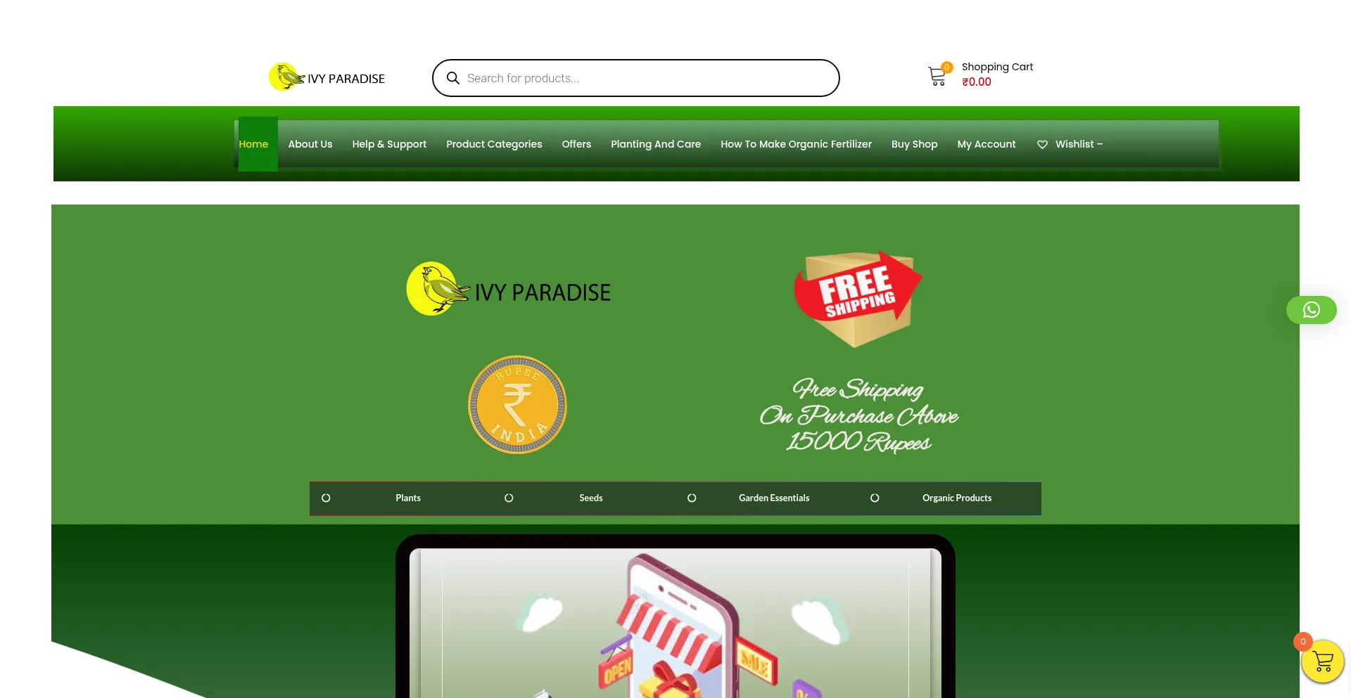 Website screenshot of Ivyparadiseplant.com