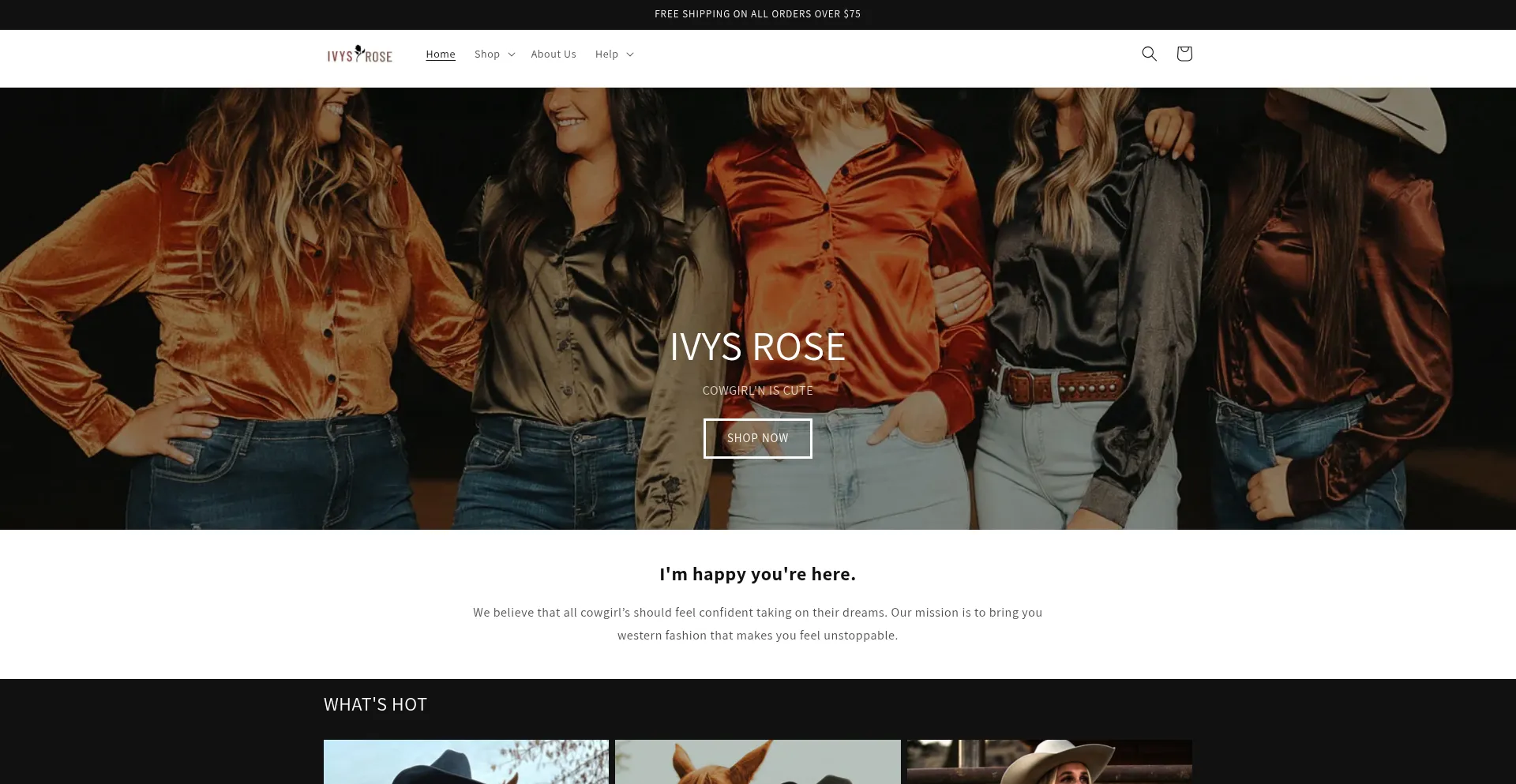 Website screenshot of Ivysrose.com