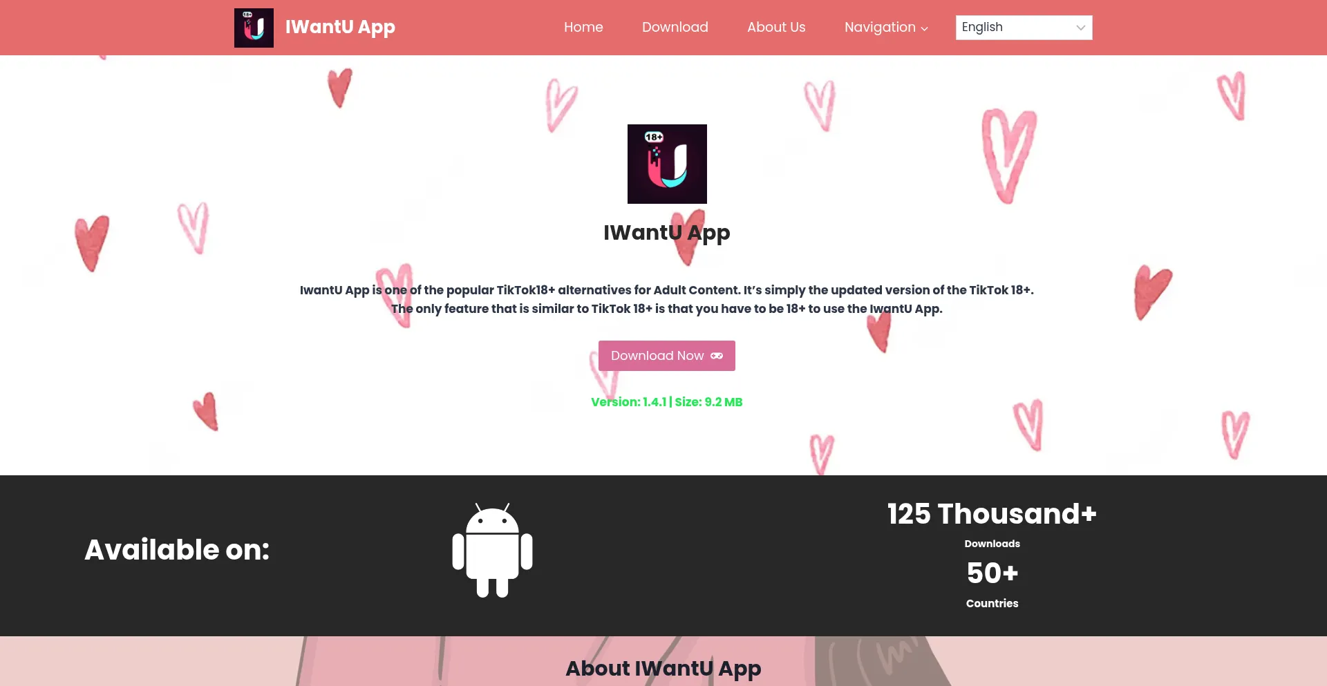 Website screenshot of Iwantuapp.net