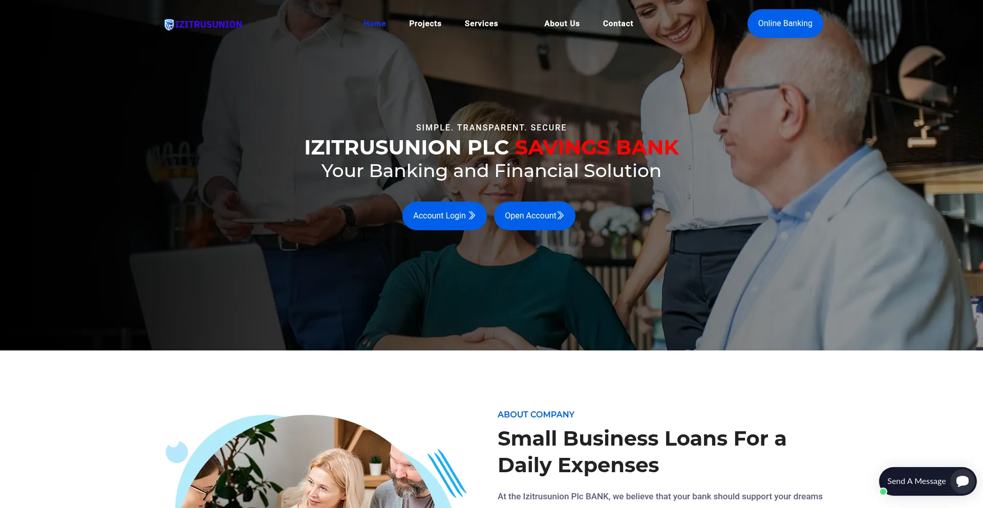Website screenshot of Izitrusunion.com