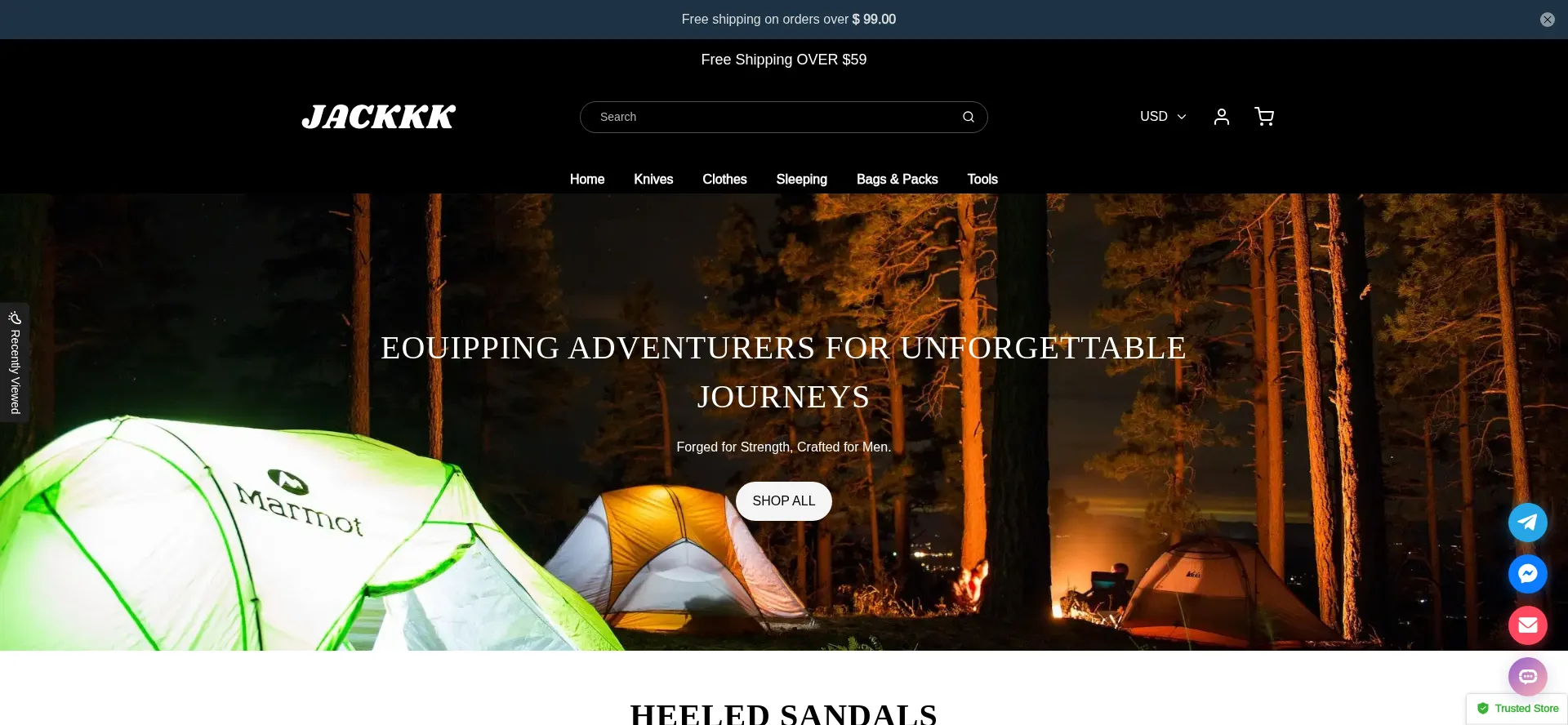 Website screenshot of Jackkk.shop
