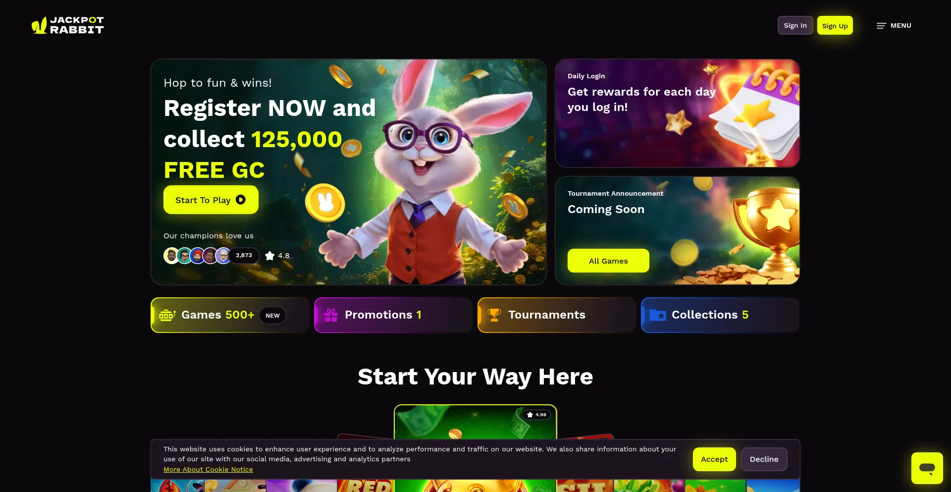 Jackpotrabbit.com Screenshot