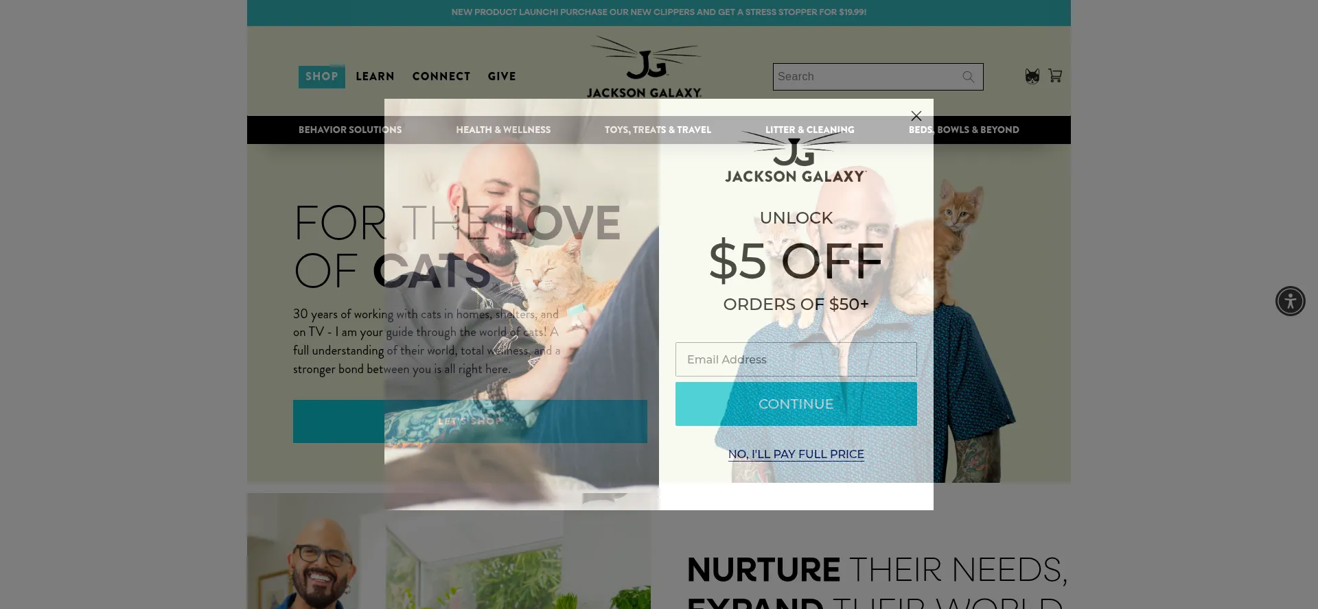 Website screenshot of Jacksongalaxy.com