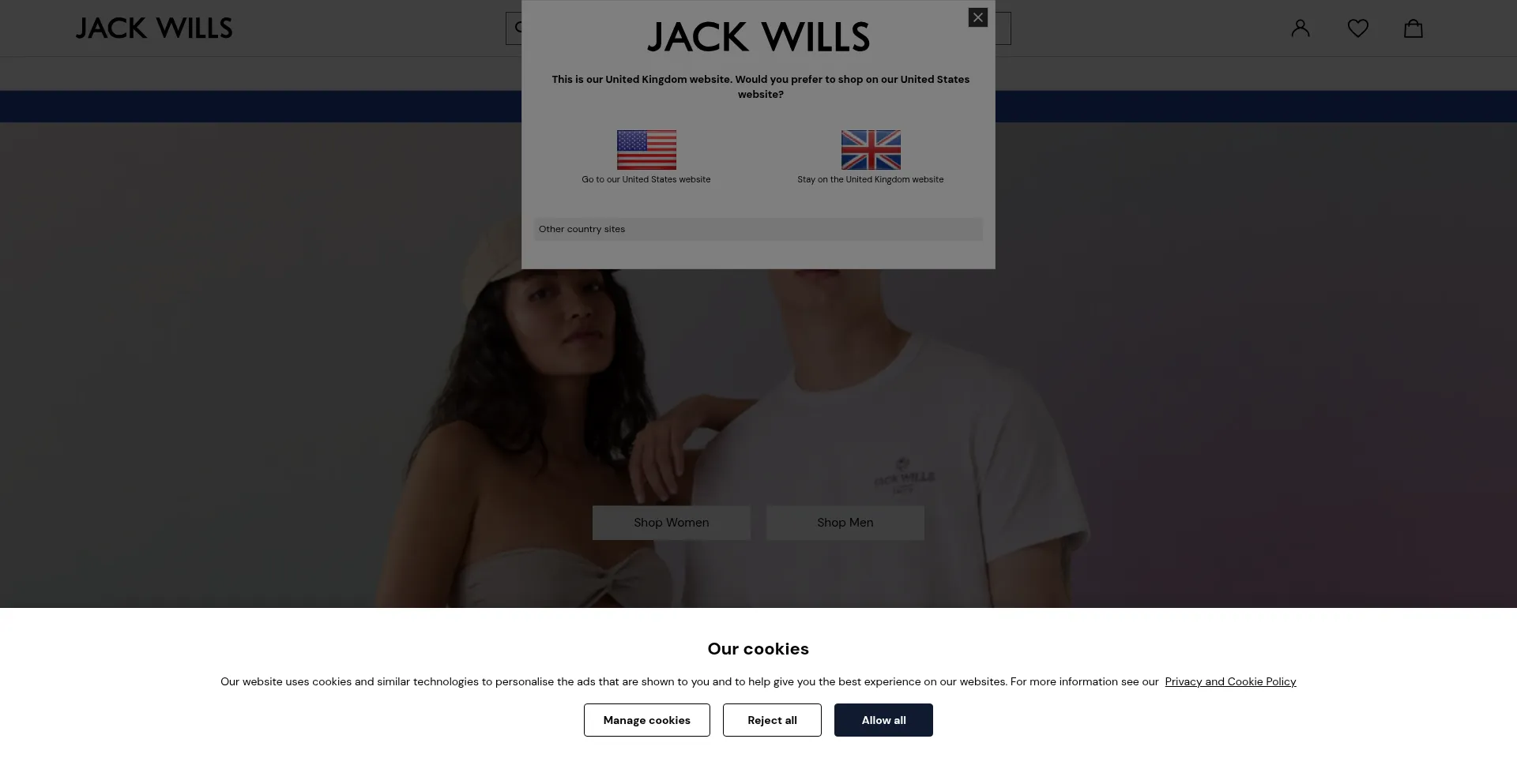 Jackwills.com Screenshot