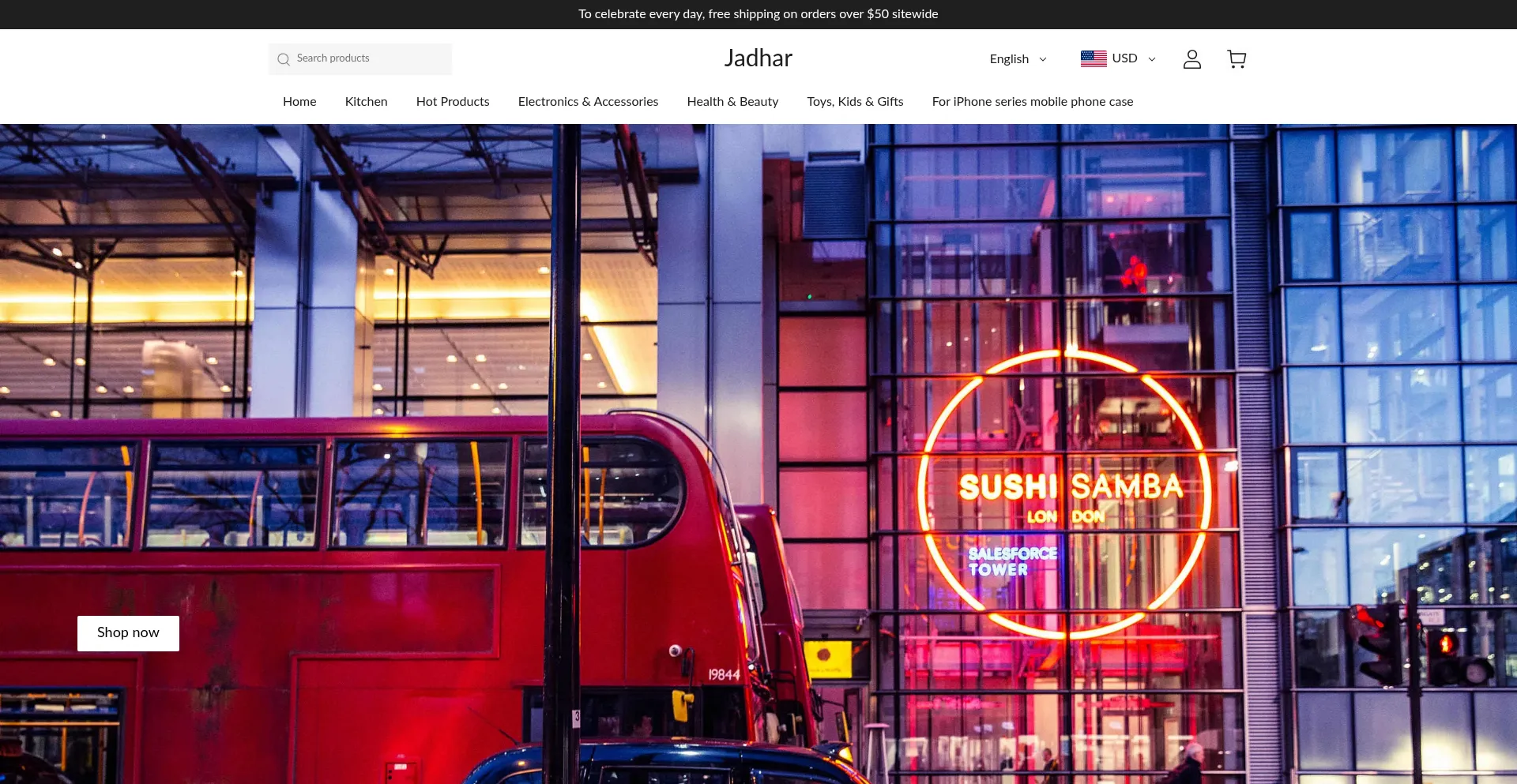 Website screenshot of Jadhar.com