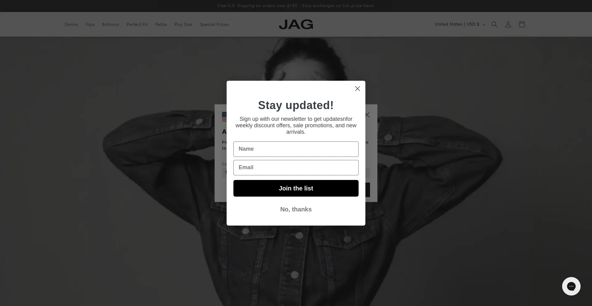 Website screenshot of Jagjeans.com