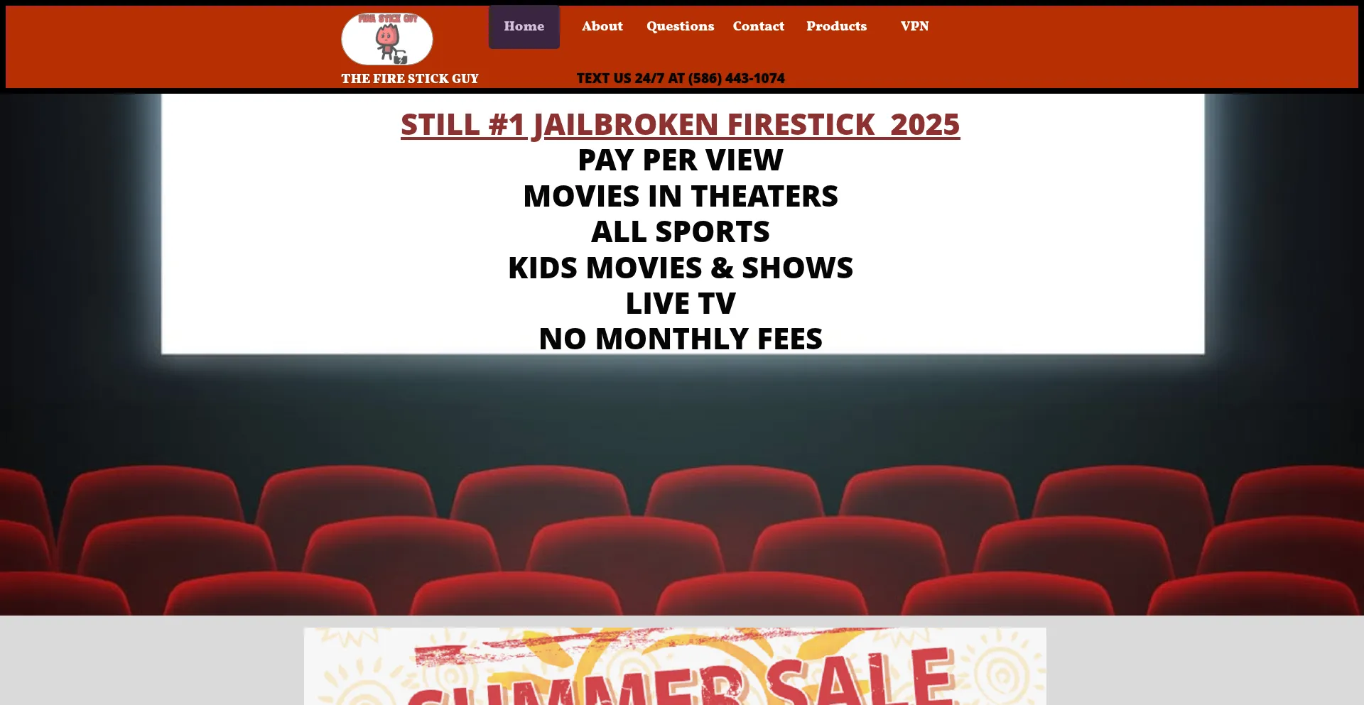 Website screenshot of Jailbrokenfirestickguy.com