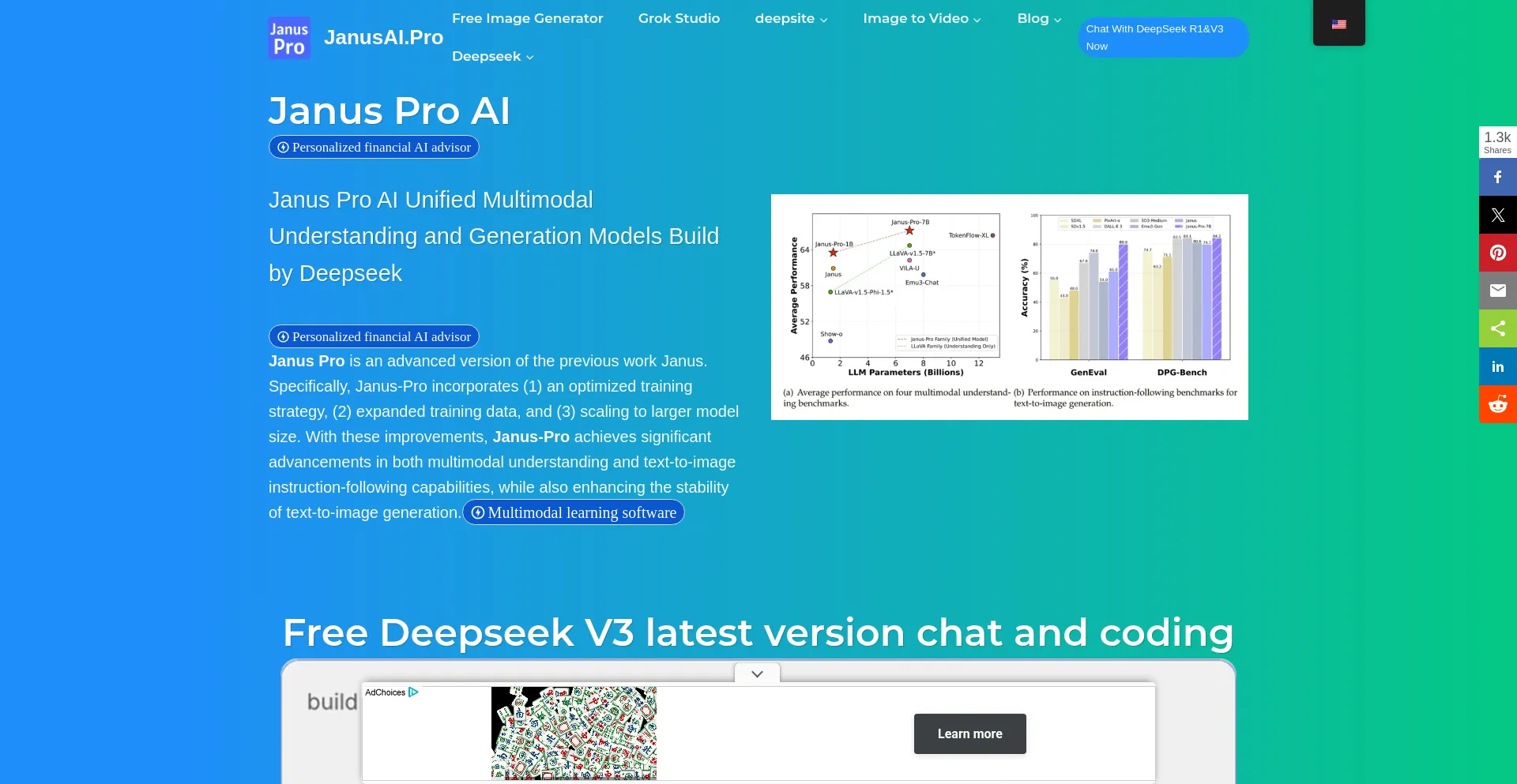 Website screenshot of Janusai.pro